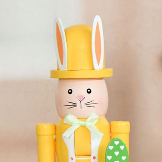 Osterhase Nussknacker Figur 30 cm Holz Hase Nussknacker Dekoration für Frühling Zuhause Tisch Regal Dekor