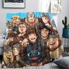1PC How Train Dragon Patterned Flannel Blanket Suitable For All Seasons For Home Decor Warmth And Comfort Gifts Holiday Present