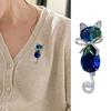 Broche Fantaisie Féline Pin Détaillé Cristal Décoration Alliage Longue Durée Corsage Charmante Addition Garde-Robe Cadeau