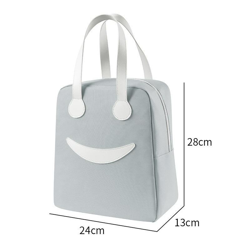 Large Capacity Corduroy Bento Bag for Work and School - Insulated and Portable with Strap