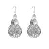 European and American Multi-Layer Hollow Metal Geometric Tassel Earrings