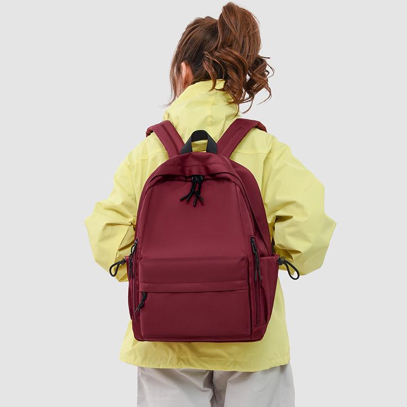 Solid Color Backpack Men's And Women's Large Capacity Travel Backpack Student Schoolbag