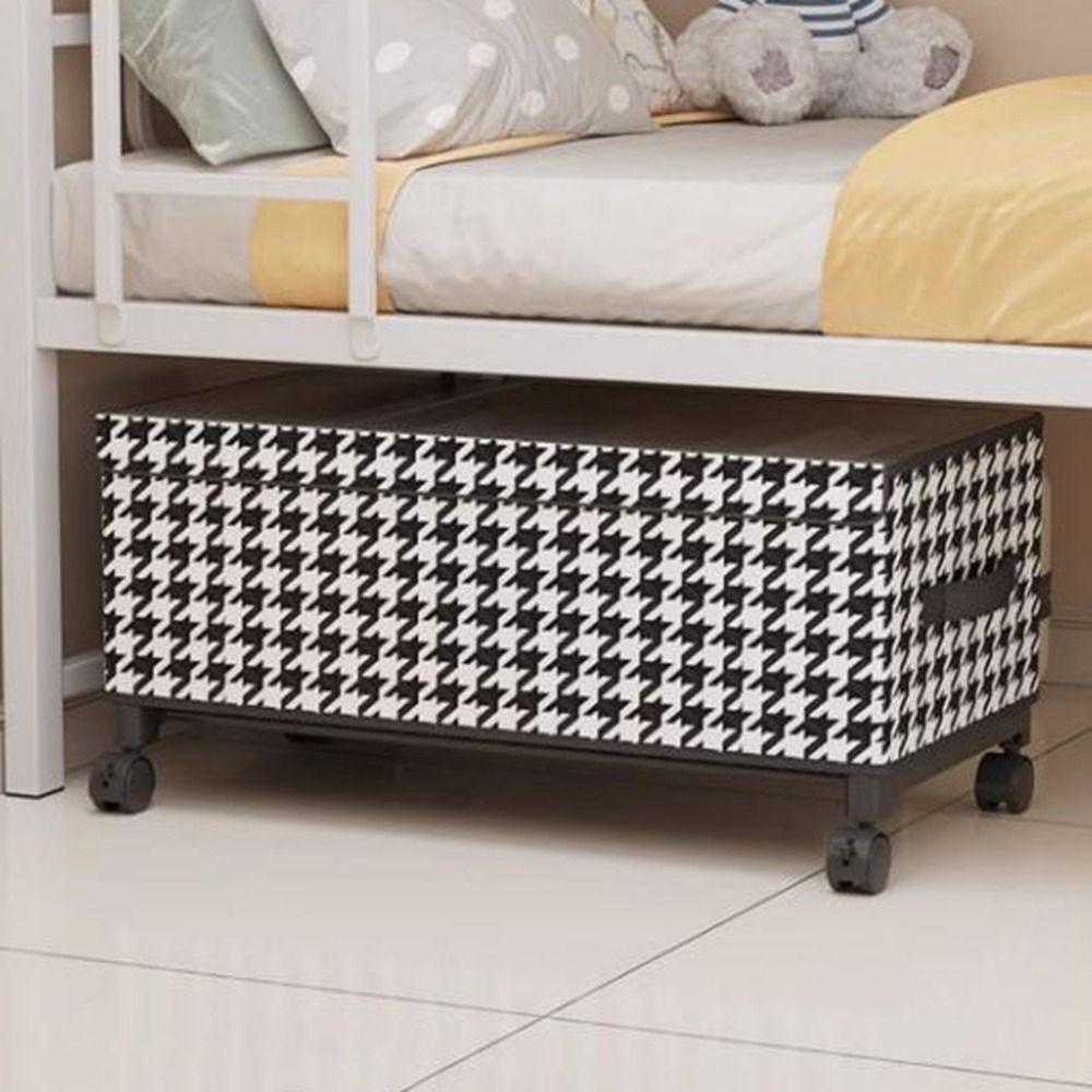 Large Capacity Mobile Under Bed Organizer Space Saving Transparent Cover Storage Box  for Home