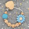 Custom Personalized Name Handmade Pacifier Clip Holder Cartoon Silicone Dinosaur Pacifier Chain Baby Teether Teething Chain Gift