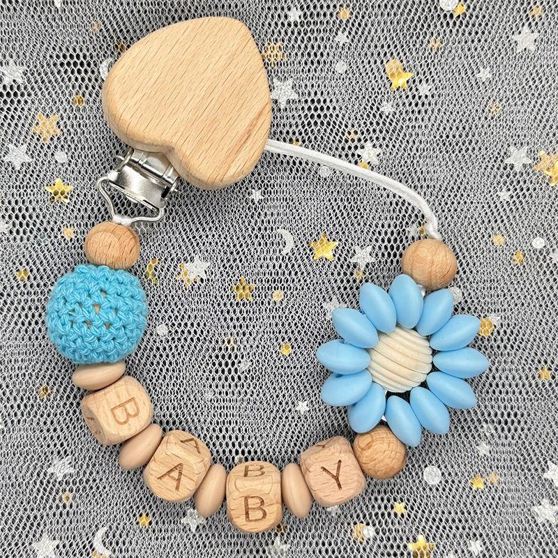Custom Personalized Name Handmade Pacifier Clip Holder Cartoon Silicone Dinosaur Pacifier Chain Baby Teether Teething Chain Gift