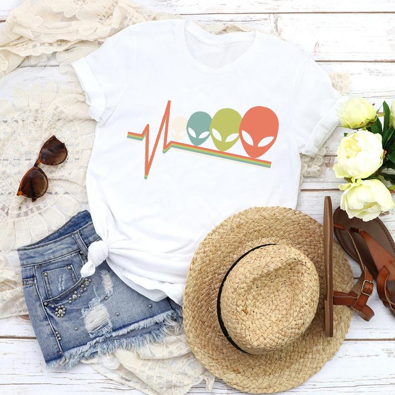 Fashion Women T-Shirts Graphic Baseball Basketball Heartbeat Tops Femme Tshirt Harajuku Summer O-Neck Casual Tee Ladies Clothing