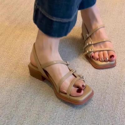 Fashion Women'S Sandals Summer 2024 Europe and The United States Foreign Trade Large Size Women'S Shoes Flat Sandales Femmes