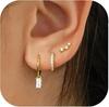 Zircon Stud Earrings - Multi-Piercing Trendy Set for Women