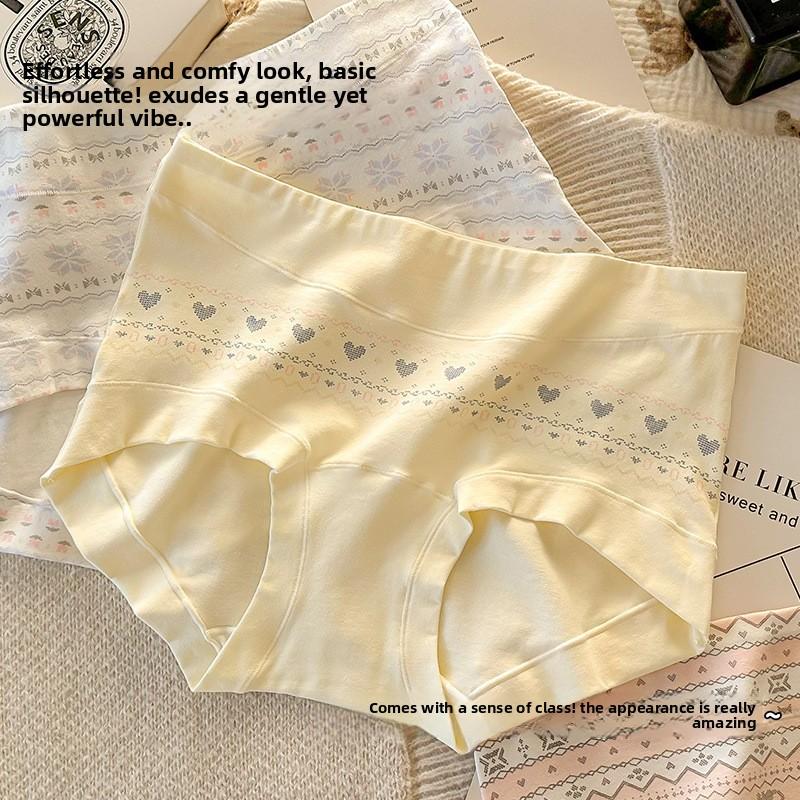Women's Spring and Autumn New Pure Cotton 10A Antibacterial Extended Crotch Waist Flat Angle Briefs