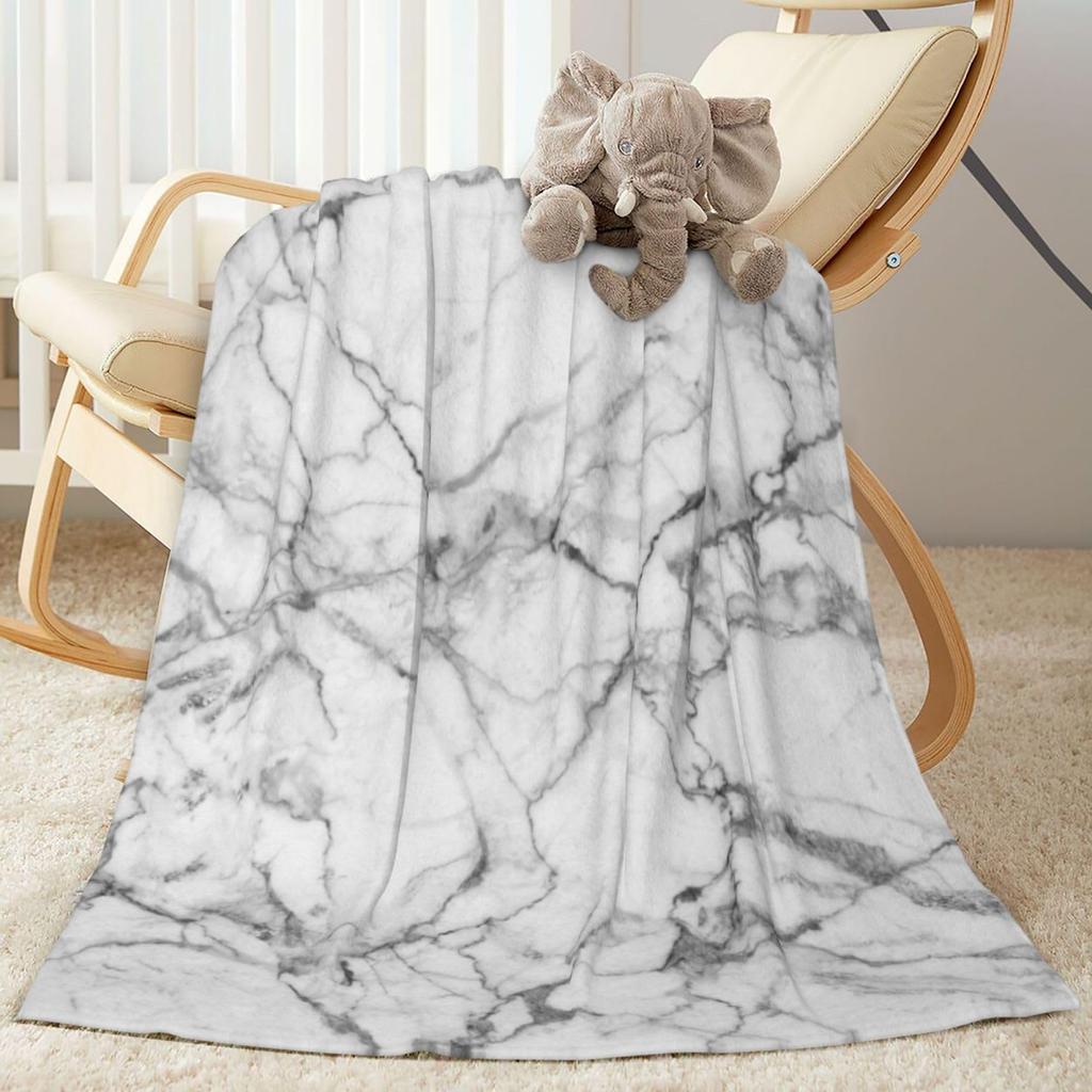 Marble Blanket Marbling Plush Nap Blanket Soft Lightweight Fluffy Flannel Fleece Throw Blanket for Sofa Couch Bed Camping Travel