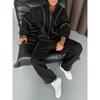 Men Women Same Fit Fall Winter Sweatshirt Set Casual Patchwork Cardigan Tracksuit Youth Fashion