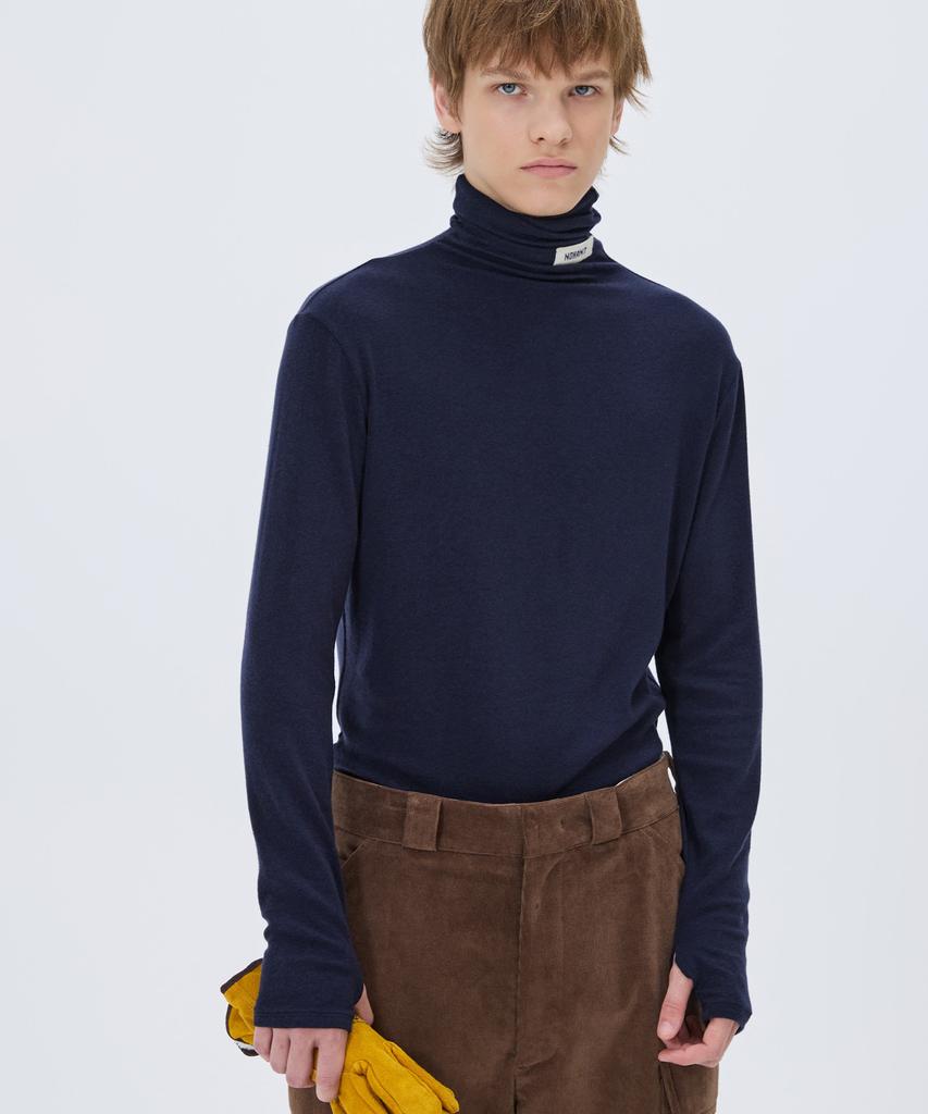 NOHANT Soft Turtleneck T-Shirt Navy