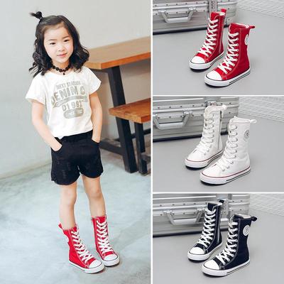 2024 Frühjahr Neue Kinder High Top Canvas Sneakers - Weiße koreanische Babyschuhe