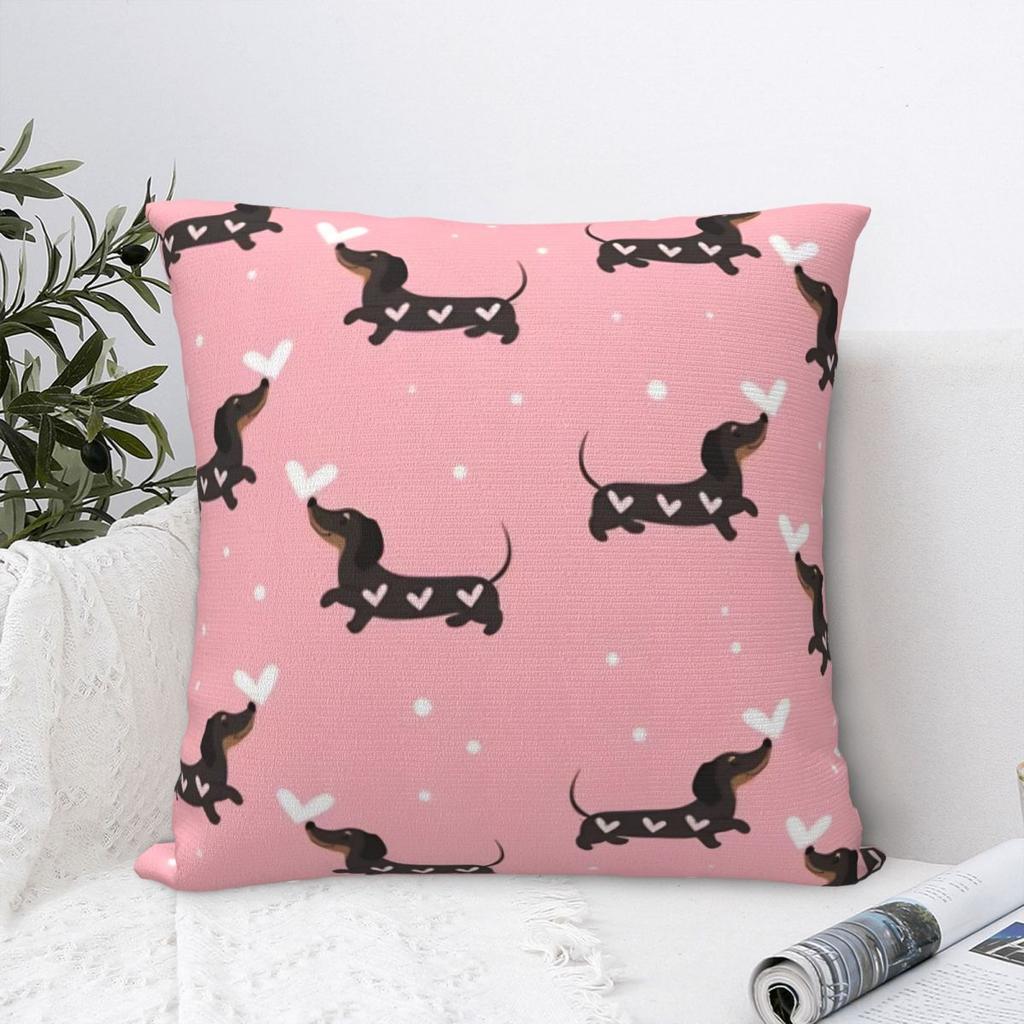 Cute Dachshund Pillow Cases Dogs Animal Cushion Covers Awesome Zipper Decorative Pillowcover for Living Room 45x45cm