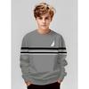 Lente en Herfst Ronde Hals Gestreept Kleurblokkerend 3D Geprint Top Modieus Casual Klassiek Lange Mouw Kinder Jongens T-shirts