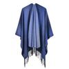 Autumn and Winter Scarf Shawl Double-sided Gradual Change of Color Tassel Jacquard Split Large Shawl Travel Camping Outside Cloak