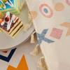 Geometric Cotton Linen Texture Tablecloth Suitable for Living Room, Coffee Table, Dining Table Fabric