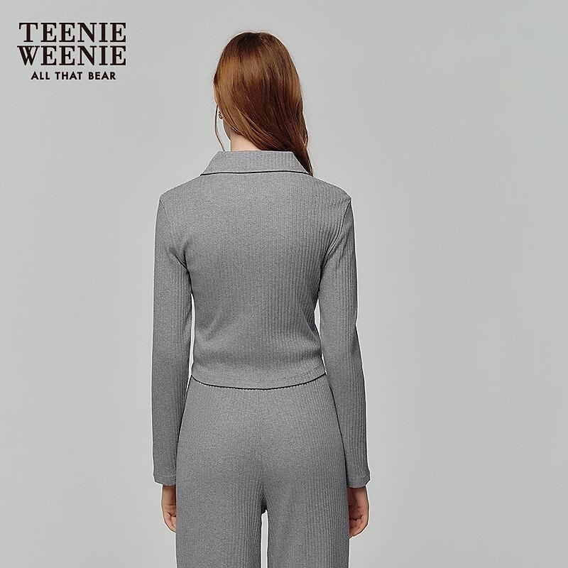 Teenie Weenie Women's Little Bear Polo Collar Zip-Up Sweatshirt Jacket