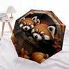 Two Red Pandas Pattern, Automatic Folding Umbrella, Portable and Foldable Design, 8 Ribs, a Christmas or Birthday Gift.