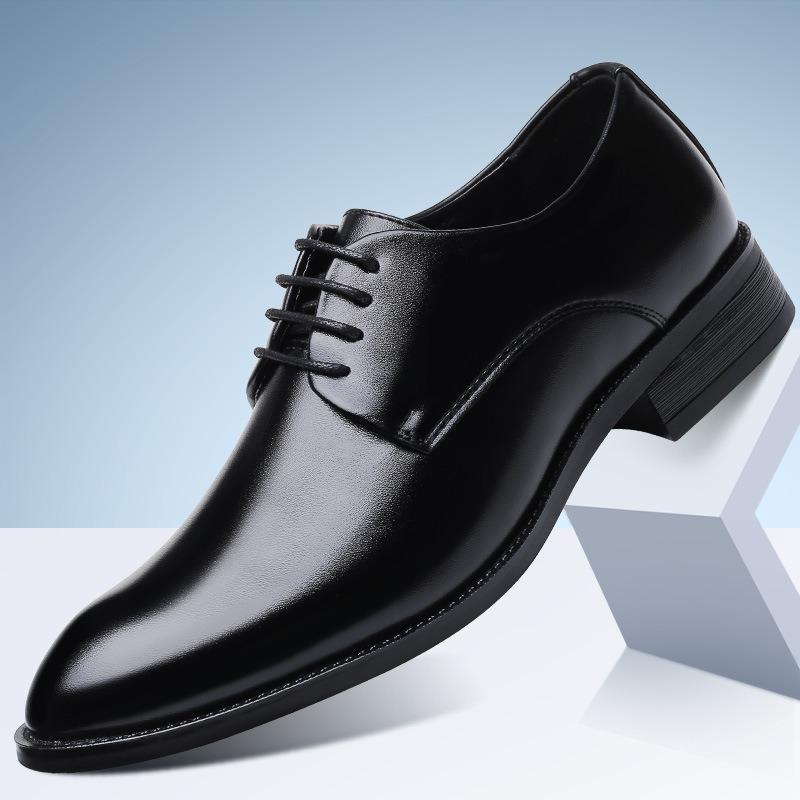 Leather Shoes for Men Classic Business Formal Shoes Fashion Pointed Casual Shoes for Men Soft Soled Driving Shoe Lace Up Oxfords