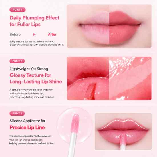 VT Reedle Shot Lip Plumper Gloss Set 3pcs | Moisturizing Volumizing Lip Gloss | Korean Lip Care (SET)