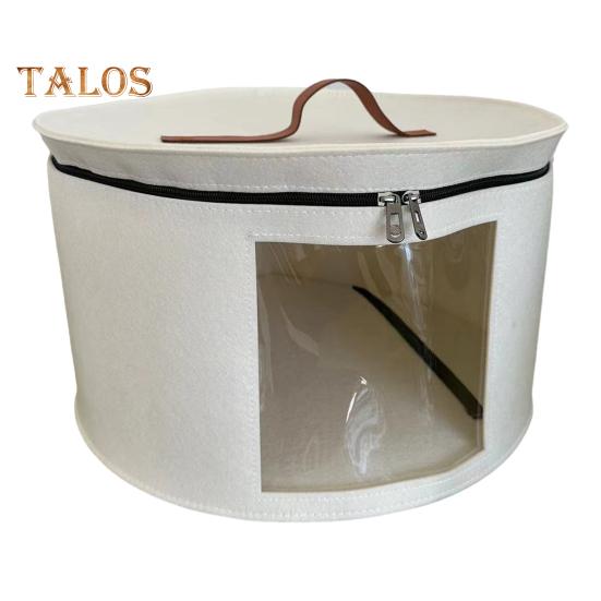 

Ведро-органайзер для хранения шляп, прозрачный дизайн, застежка-молния, большая вместимость, чехол-органайзер для ковбойских шляп с ручкой S белый