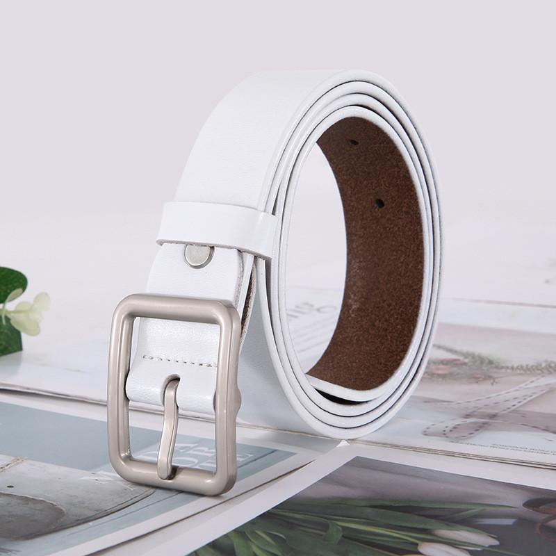 Genuine Leather Belt For Women Men Casual Fashion With Square Alloy Buckle For Outdoor Wear