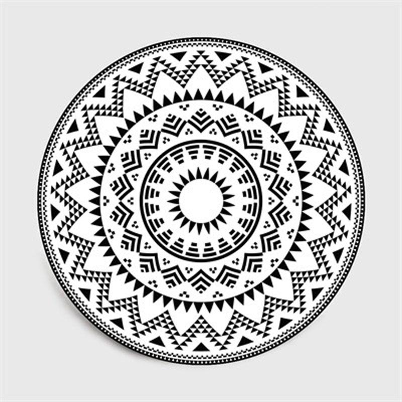 Ethnischer Mandala-Rundteppich für Wohnzimmer, Retro-Totem, Schlafzimmer, Hängekorb, Stuhl, Bodenmatte, rutschfest, Kinderzimmerteppiche, Gebetsmatte