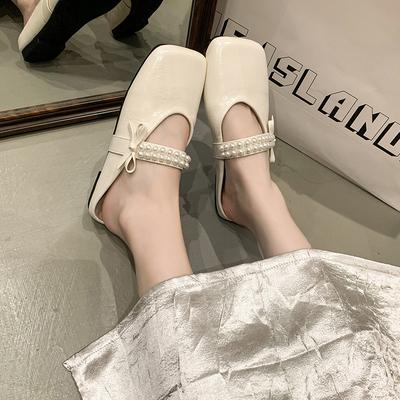 Summer Half Slippers Women's Outer Wear Without Heel Lazy Shoes Women's Half Slippers Skirt Fashion Shoes Low Heel