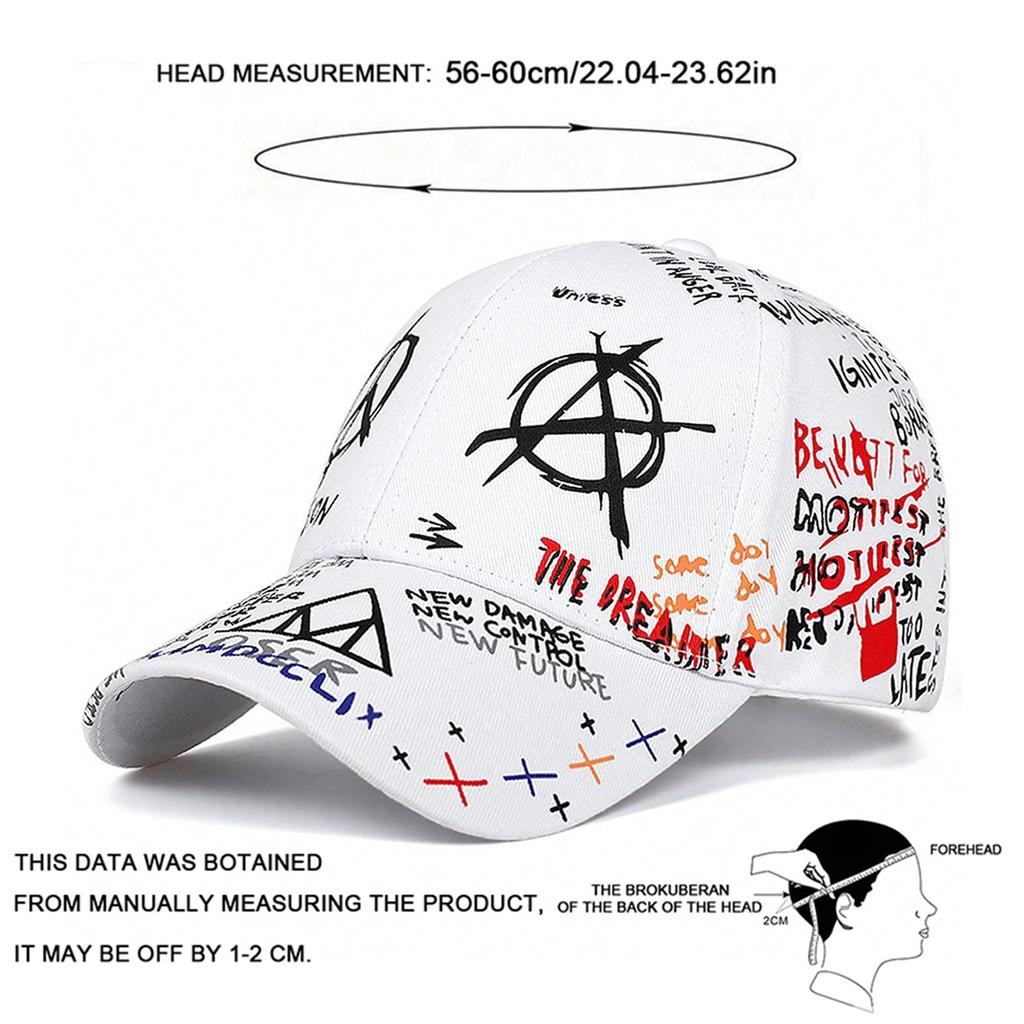 Unisex Colorful Eye Graffiti Print Baseball Caps Outdoor Adjustable Spring and Autumn Casual Sunscreen Hat
