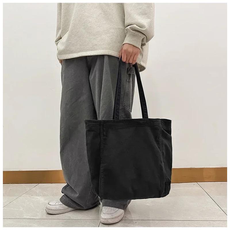 

Fashi Versatile Canvas Zipper Sweet Shoulder Bags 2026 Retro Simple Large Capacity Casual Style Tote Bags for Women чёрный