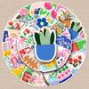 50 Original Flower Graffiti Stickers: Waterproof Hand-Painted Cartoon Decor for Phone Cases & Suitcases