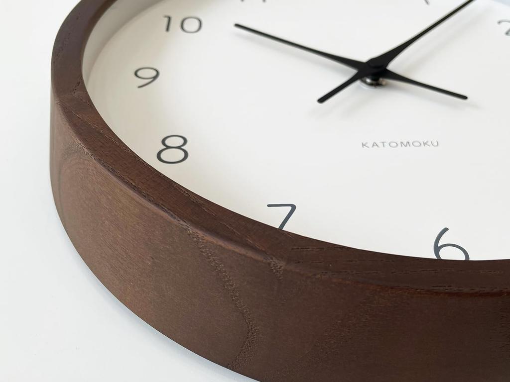 KATOMOKU Muku Clock 7 Brown Wall Clock Continuous Second Hand Radio km-60BRRCS 306mm (SKP Clock)