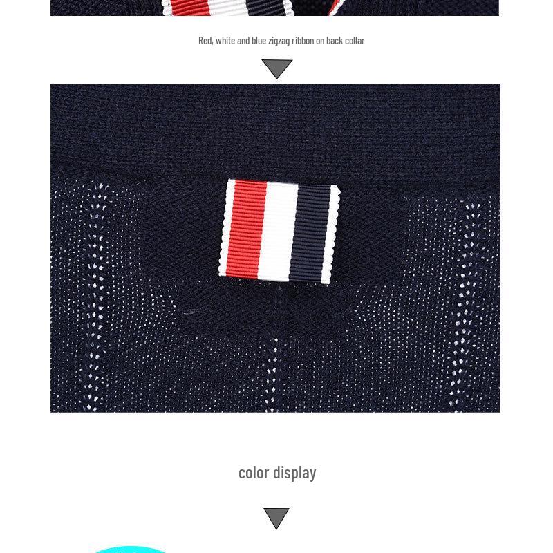 Men's Autumn 2025 Korean Style Striped Wool Cardigan Sweater