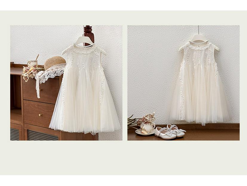 Sommer-Prinzessinenkleid für Mädchen 2025: Ärmelloses Mesh Geburtstagsoutfit