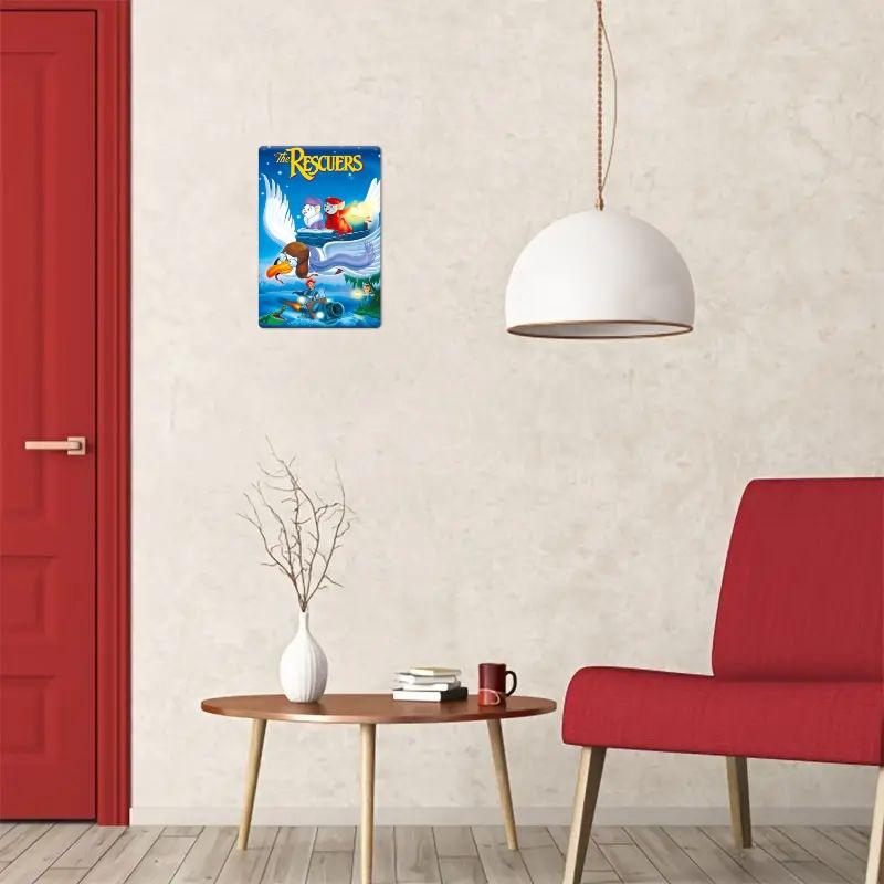 1pc "Rescuers" 20.32x30.48 Cm Metal Wall Art, Vintage Style, Multipurpose, No Electricity Needed, Easy Mounting, Ideal for Home
