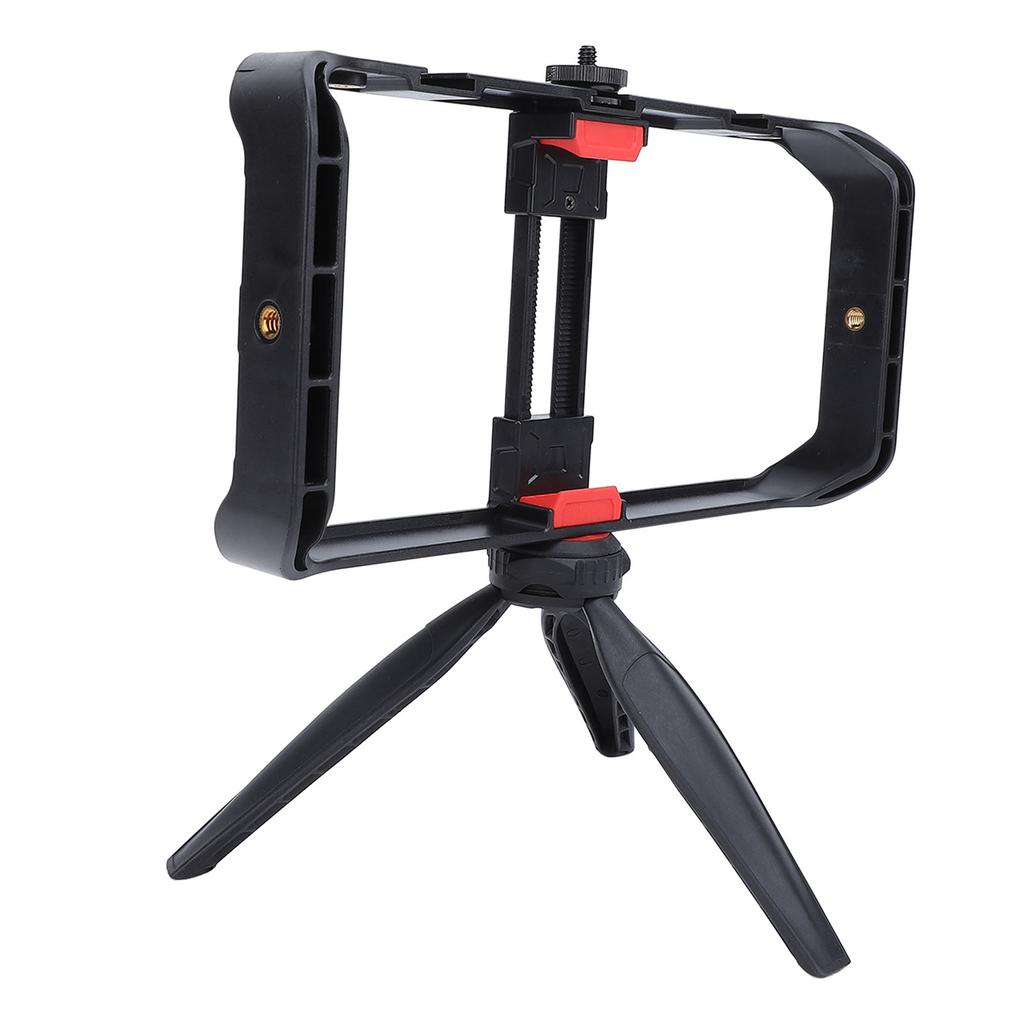Smartphone Video Rig Filmmaking Vlogging Case Stabilizer Rig with Tripod Cold Shoe Mount 1 4 Inch Screw Interface for