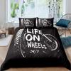 Dirt Bike Motorbike Duvet Cover Motocross Racer Bedding Set Boys Motorcycle Extreme Sports Quilt Cover Polyester Comforter Cover