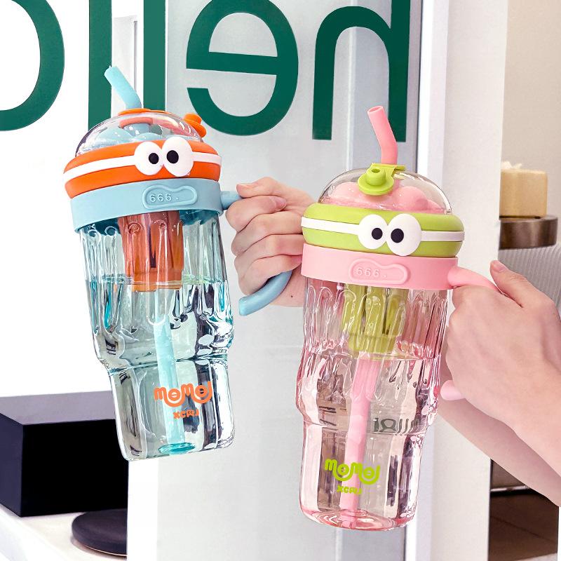 1280ml Large Capacity Straw Cup, Outdoor Plastic Water Bottle, Office Drinking Cup, Summer Cup with High Aesthetic Value