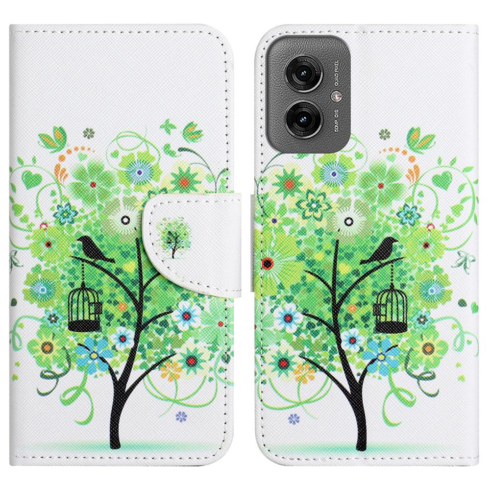 For Motorola Moto G55 5G Case Cross Texture Leather Phone Cover Pattern Printing