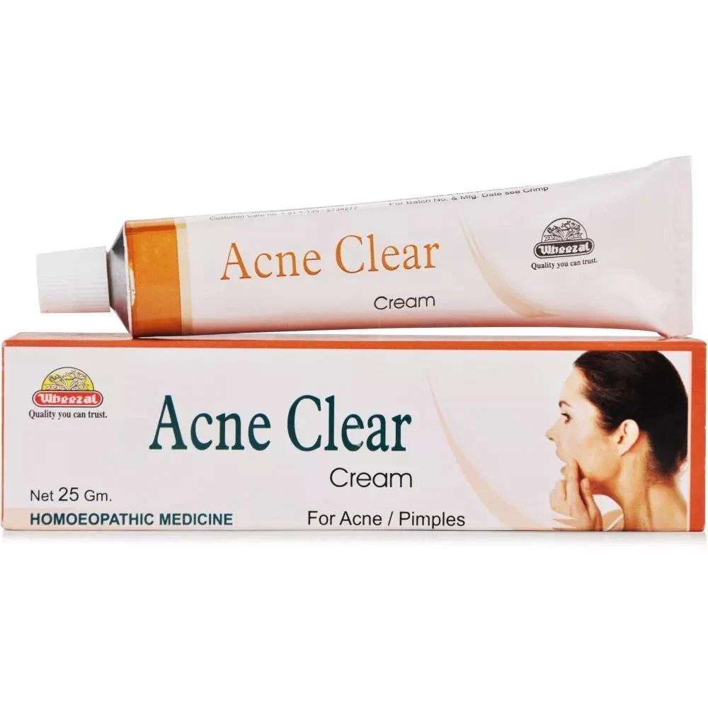 Wheezal Acne Clear Cream (25g) Nourishes Skin, Clears Acne, Pimples and Marks