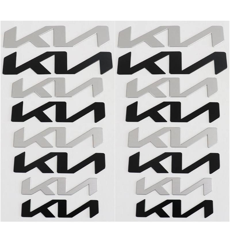 AHQ1 1pcs 3D Newest Aluminum Car Front Logo Front Hood Rear Bumper Tail Door Trunk Sticker Car Emblem Styling Accessories For Kia