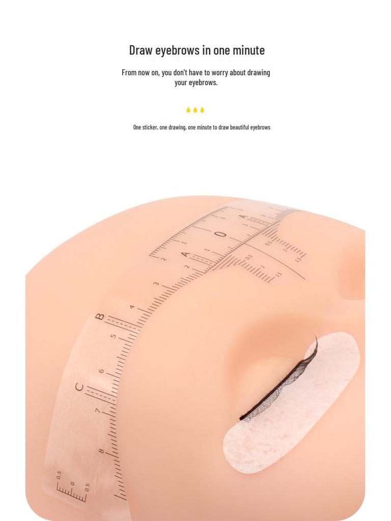Microblading Brow Ruler Stickers: Disposable, Universal Positioning Tool with Scale for Precise Brow Shaping
