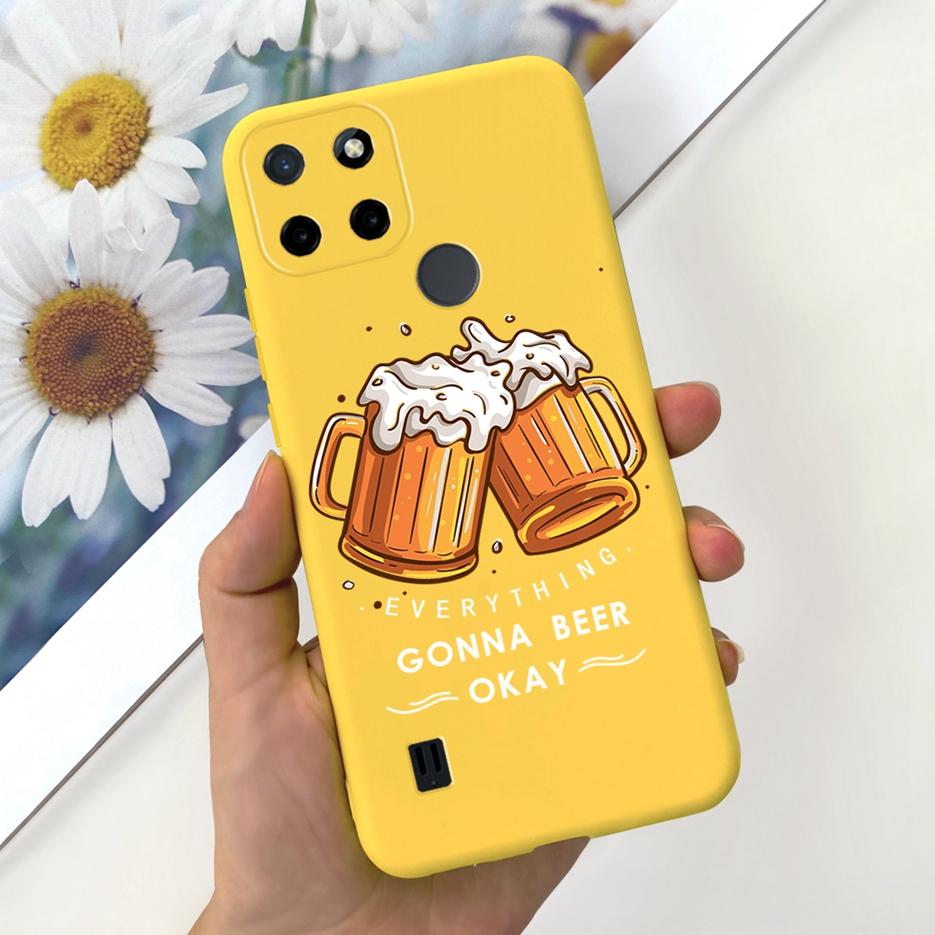 For Realme C21Y Case Realme C25Y Stylish Candy Painted Cover Soft Silicone Phone Case For Realme C21 C 21 Y C25Y RealmeC21 Shell