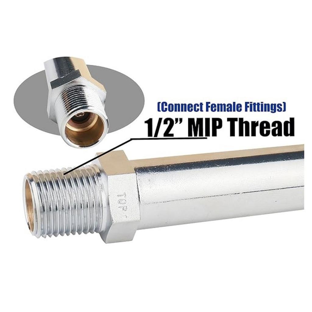 WHK 12 Zoll Frostfreier Außenwasserhahn Wasserhahn Versorgung Warm und Kalt Außenwasserhahn 1/2 Zoll X 3/4 Zoll Schlauchanschluss Frostsicher