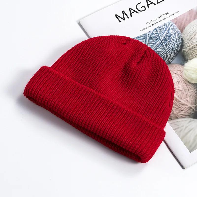 1pc Y2K Acrylic Plain Beanie Hat,Outdoor Cold Weather Casual Soft Stretch Warm Skull Cap for Daily Commute Halloween Fall Outfit