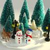 Miniature Sisal Silk Christmas Tree with Snow Tower Scene