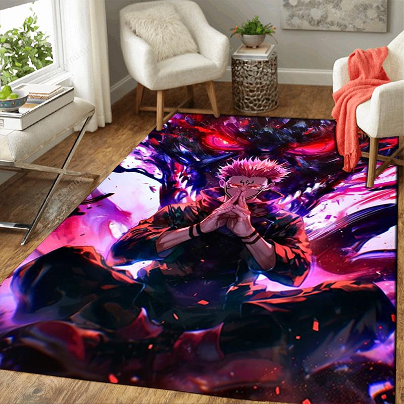 Jujutsu Kaisen Rug Floor Mat for Living Room or Bedroom Soft and Comfortable Carpet a Gift for Birthday and Holiday.SFF0917229