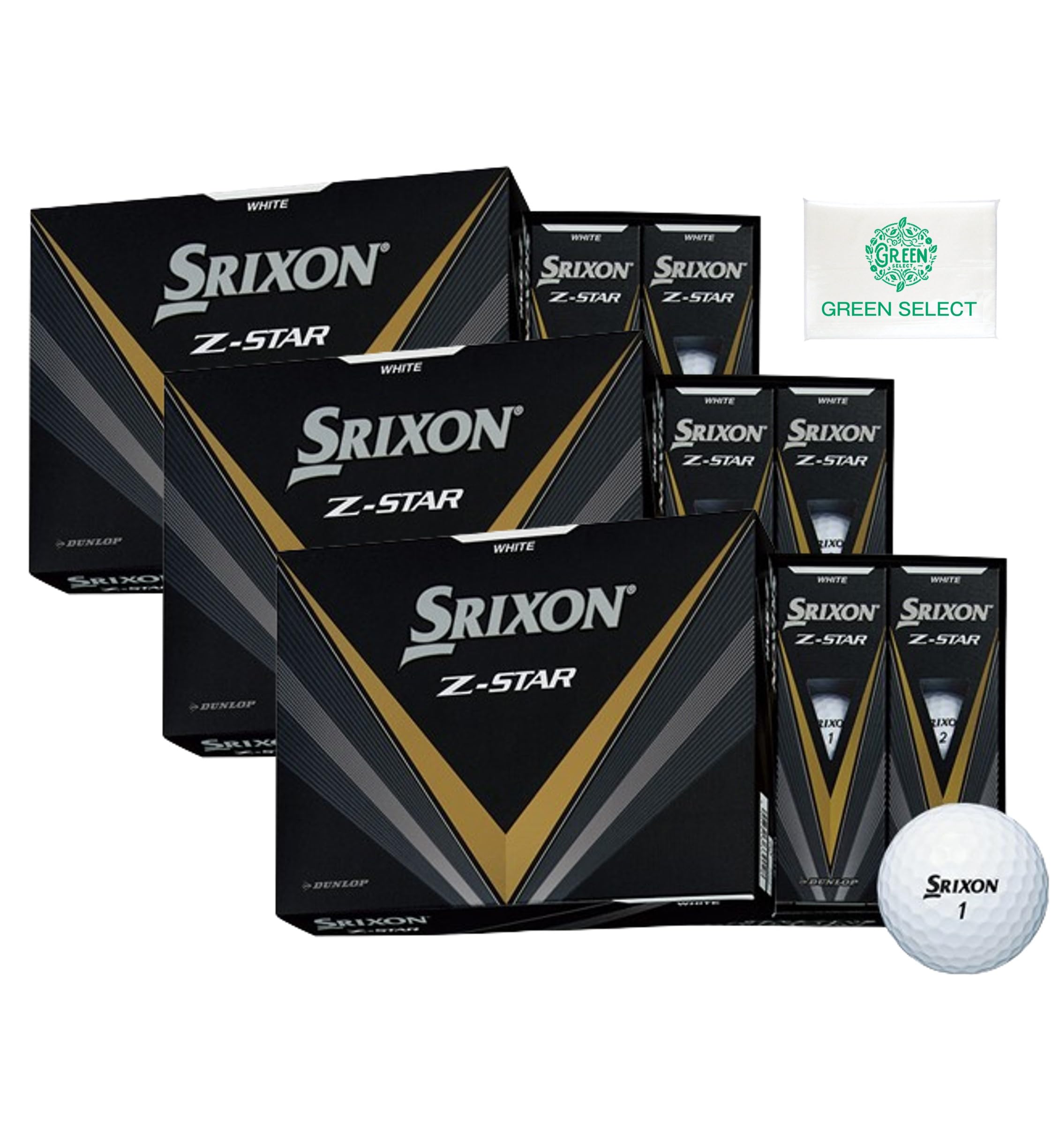 

Dunlop Golf Balls SRIXON White 3 Dozen with Original Pocket Tissue Z-STAR