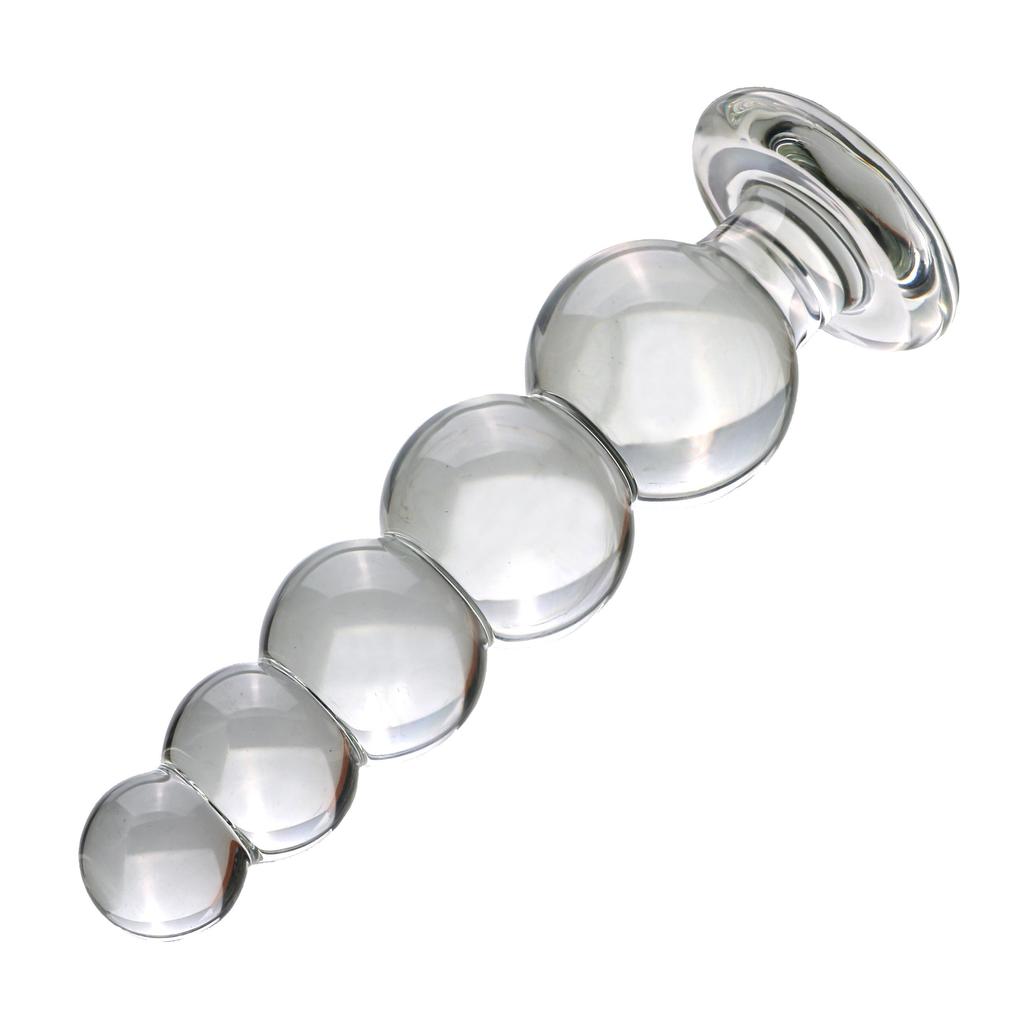 VaHppy Großer Glas-Analplug Backyard-Spielzeug 3/4/5 Kugeln SM BDSM Gay Analmasturbation Prostata-Massage Erwachsenenspiel Sexspielzeug
